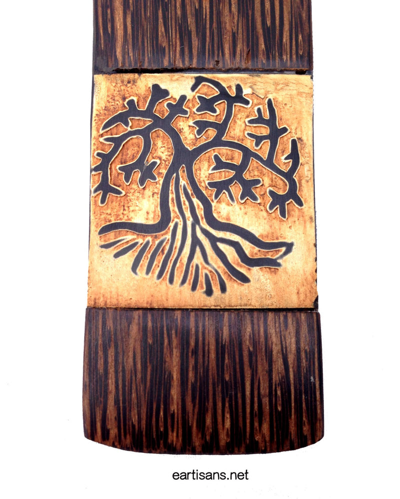 tree of life stick incense burner hand carved