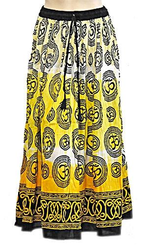 yellow om gypsy skirt